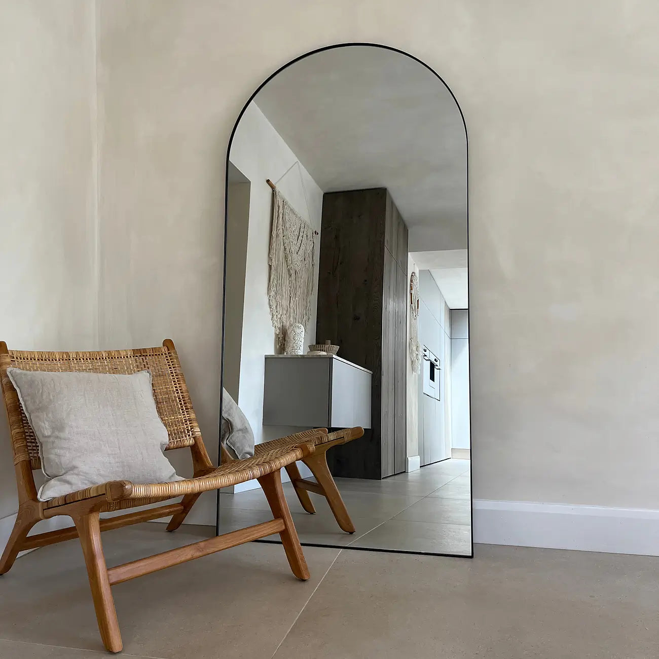 Verona - Full Length Arched Large Metal Mirror 180cm x 90cm