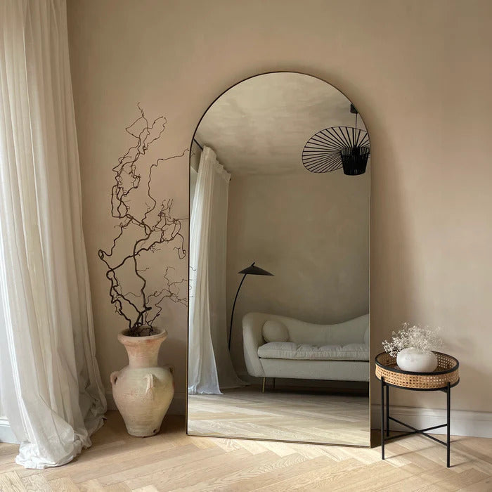 Verona - Full Length Arched Large Metal Mirror 180cm x 90cm